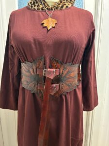 modular corset belt – custom fantasy leather waist cincher with interchangeable leaves